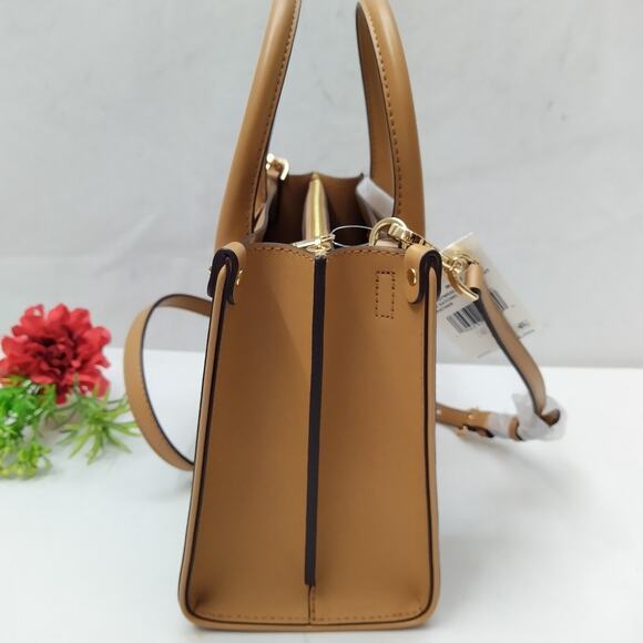 Michael Kors Maple Pinus Brown Leather Studded Top Handle Satchel Bag - NWT $358 - Picture 6 of 16